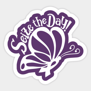 Seize The Day! - White Butterfly Sticker